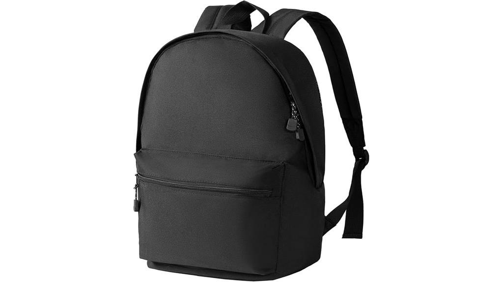 16 inch black school backpack