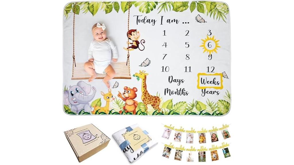 baby growth monthly blanket