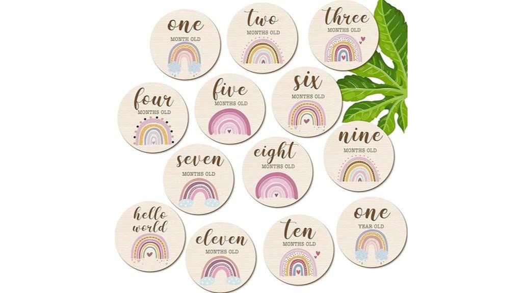 baby milestone wooden cards