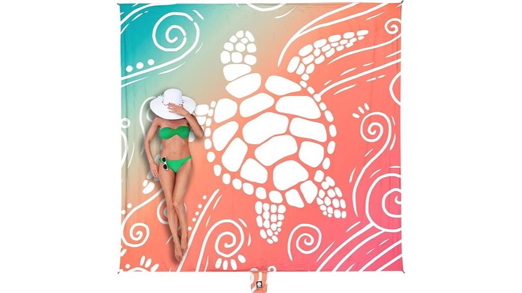 beach blanket with turtle