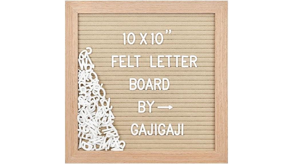 beige felt letter board