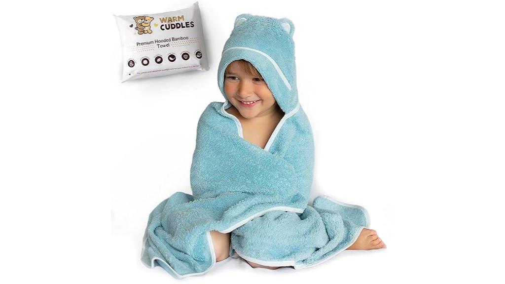 blue hooded toddler towels
