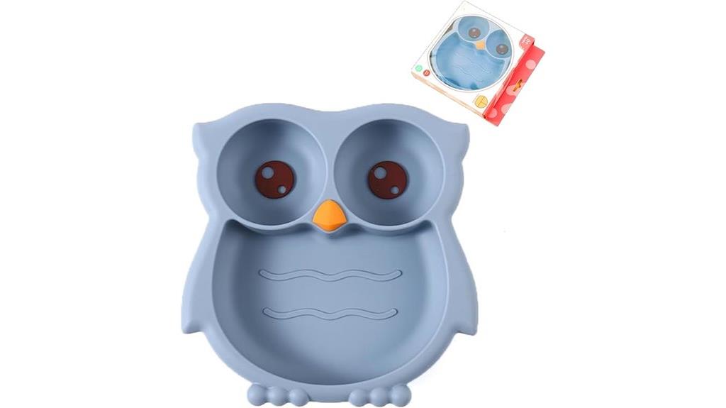 blue panda toddler plates