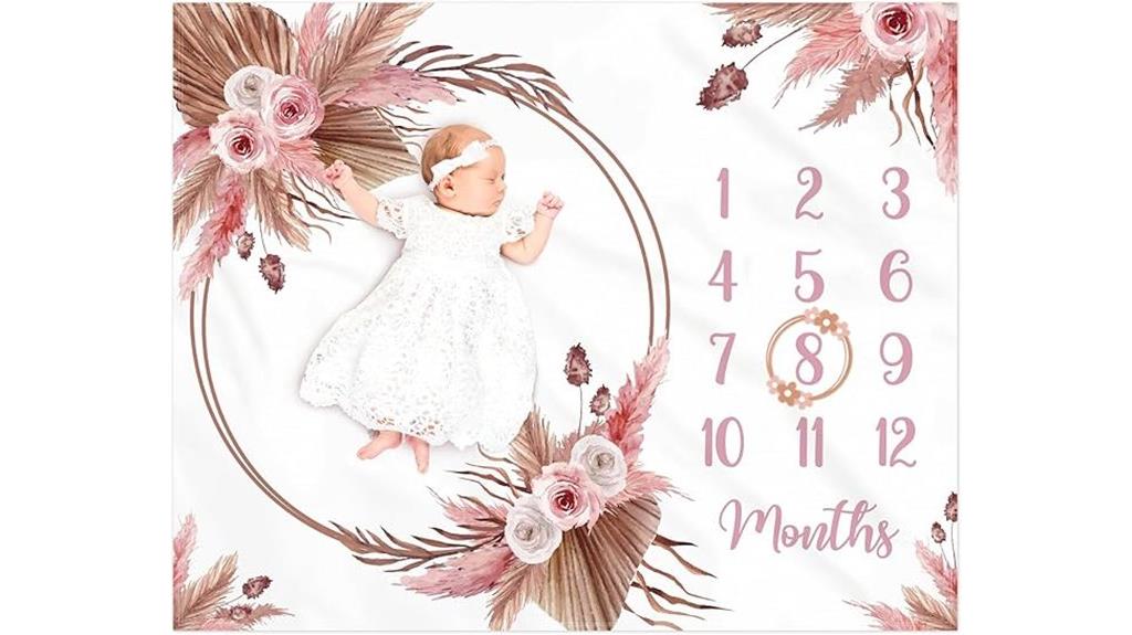 boho floral baby milestones