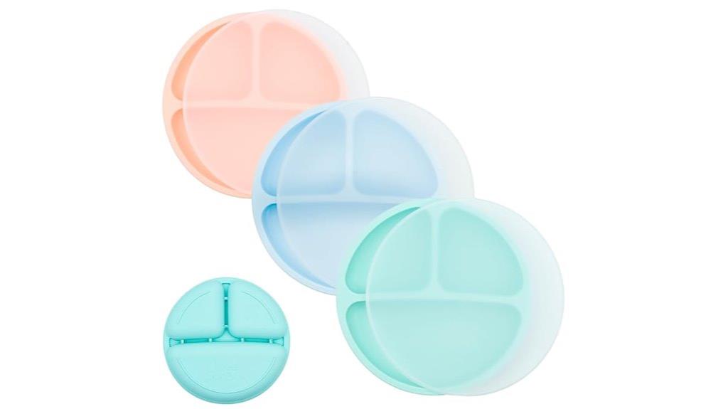 child friendly silicone divided plates
