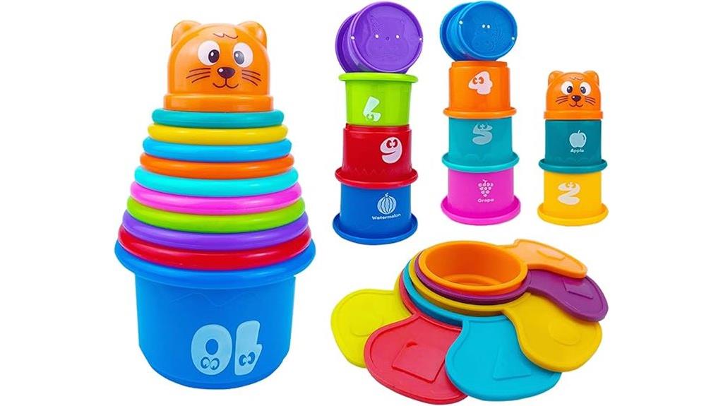 colorful baby stacking cups