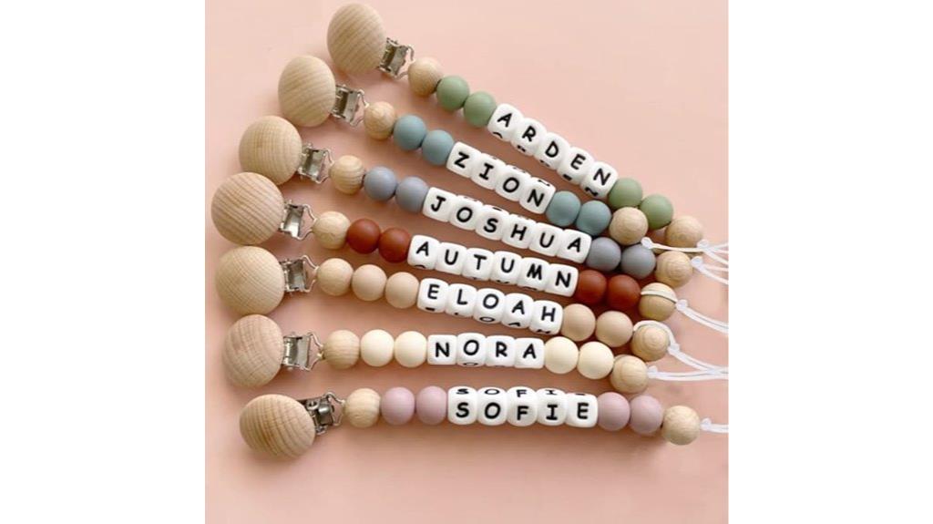 custom baby name pacifier clip