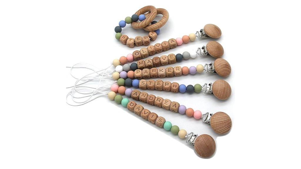 custom name baby pacifier clip