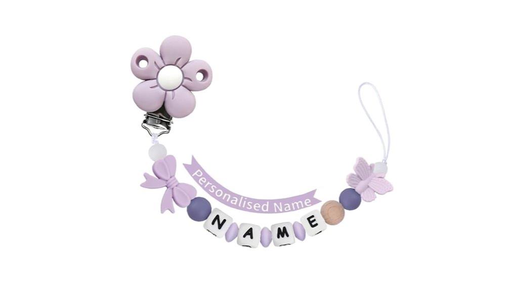 custom name baby pacifier clip