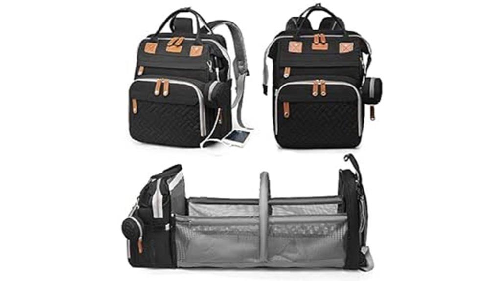 diaper bag with changing station