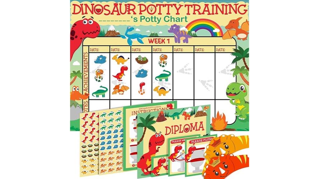 dinosaur themed toddler potty chart