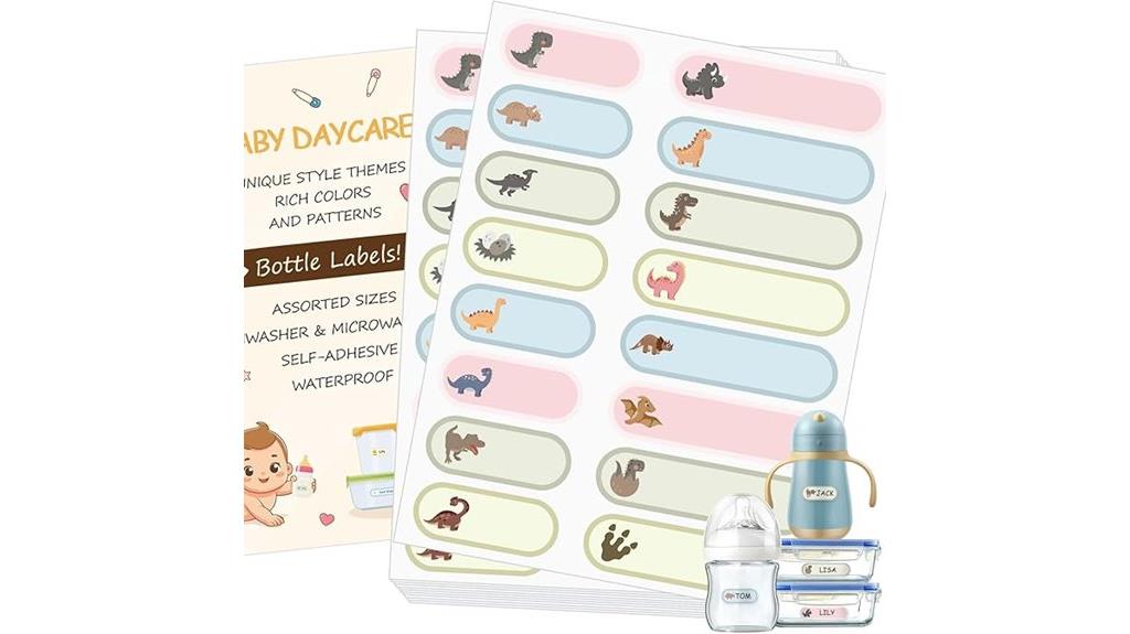 dinosaur waterproof baby labels