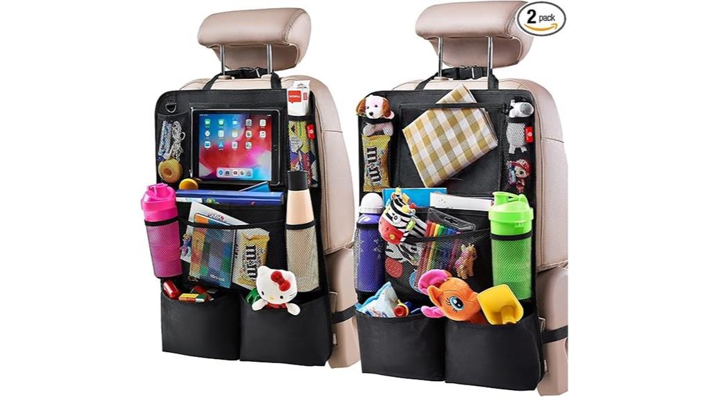 dual black backseat organizer
