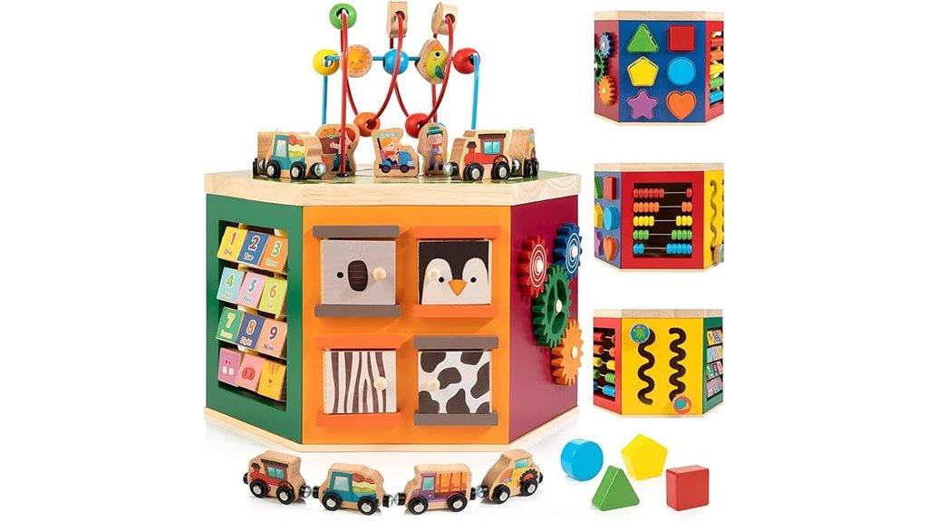 farm themed toddler activity cube