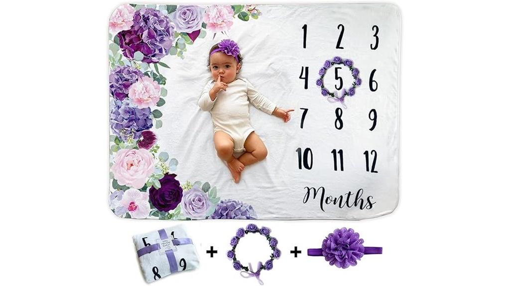 floral wreath baby milestones