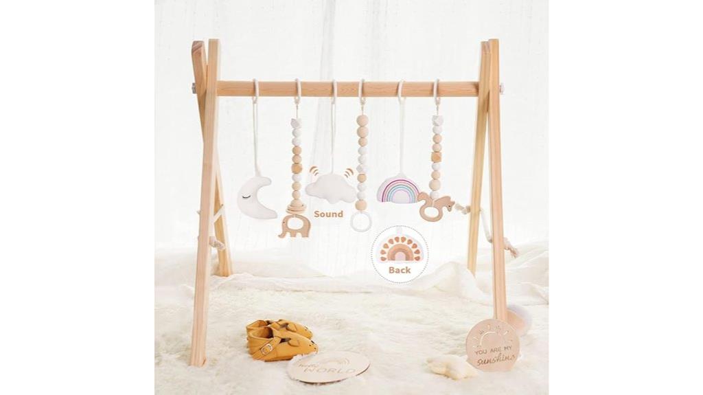foldable wooden play gym