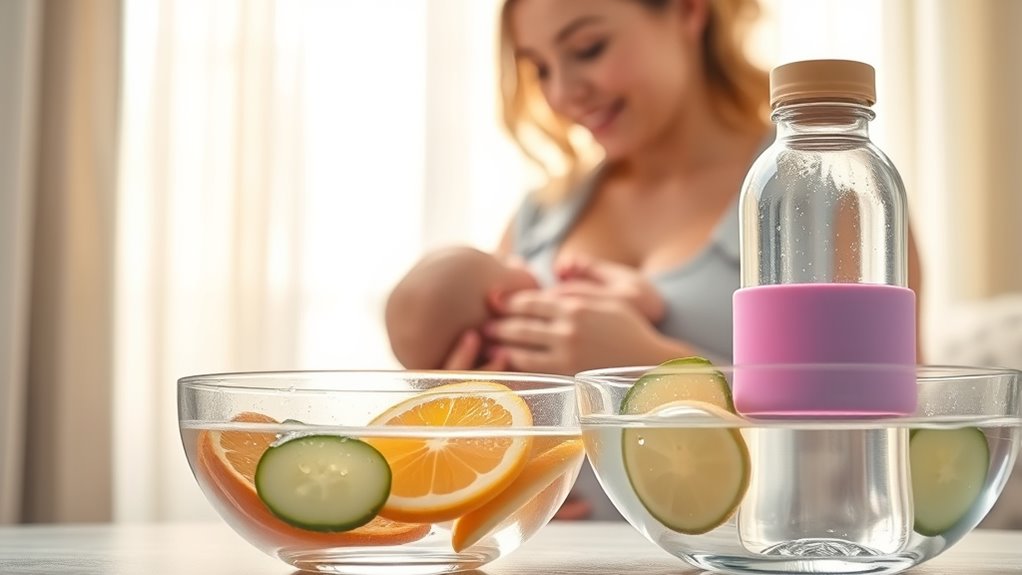 hydrate throughout breastfeeding sessions