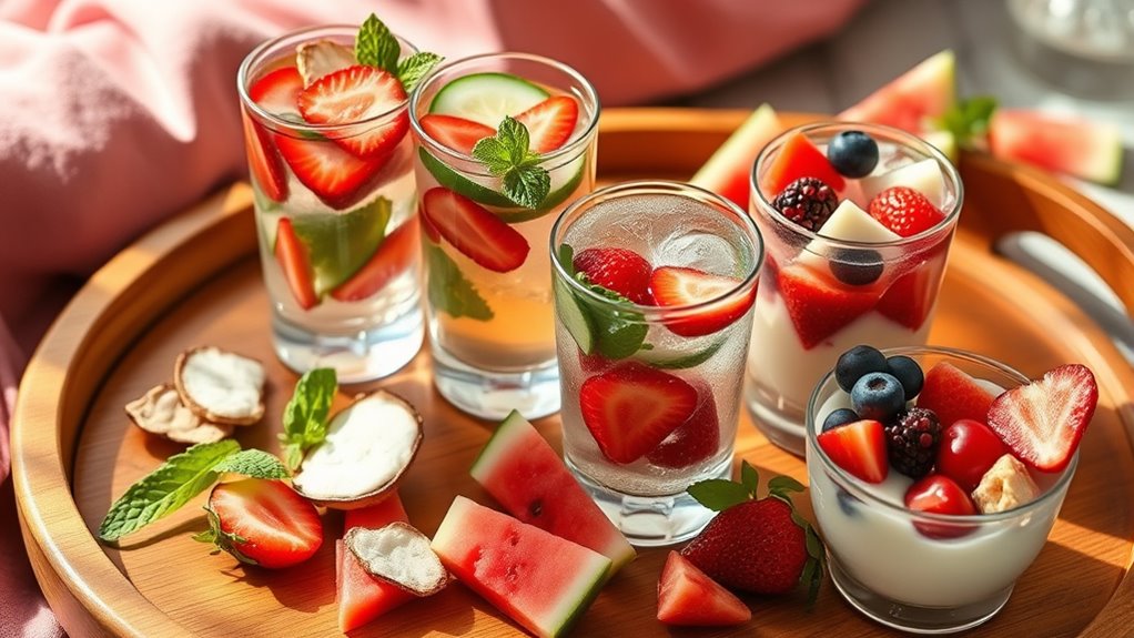 hydrating drinks and snacks