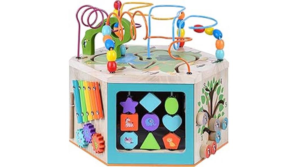 kids wooden multi activity cube