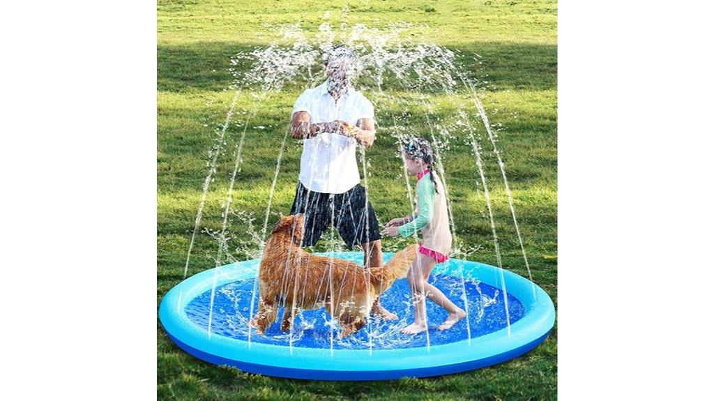 large blue non slip splash pad