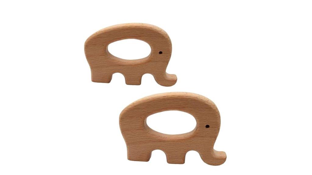 natural wooden elephant teethers