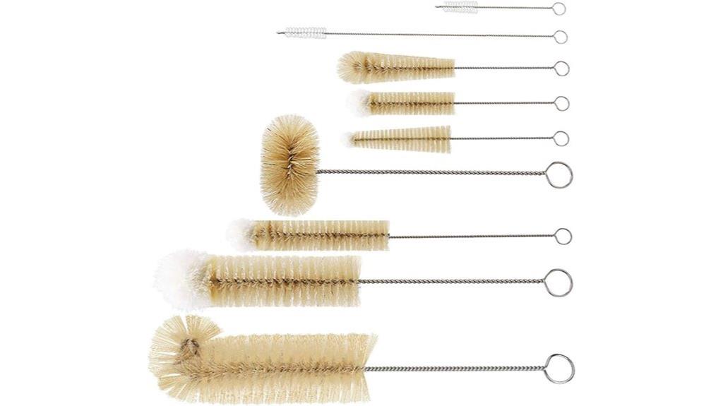 nine piece bottle cleaning set