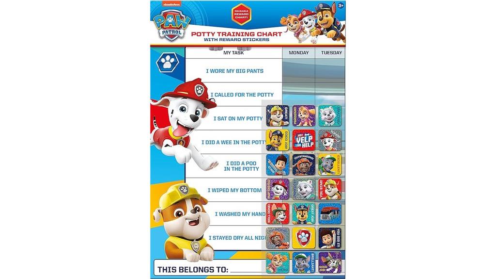 paw patrol potty rewards
