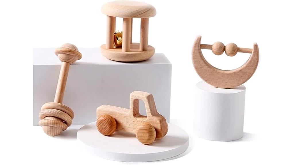 personalized wooden baby rattle