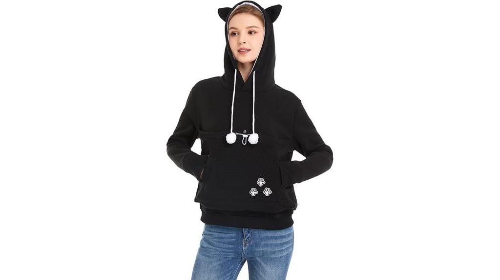 pet hoodie with cat and dog pouch