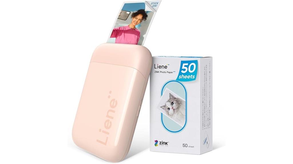 pink compact photo printer
