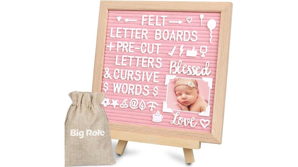 pink felt letter board
