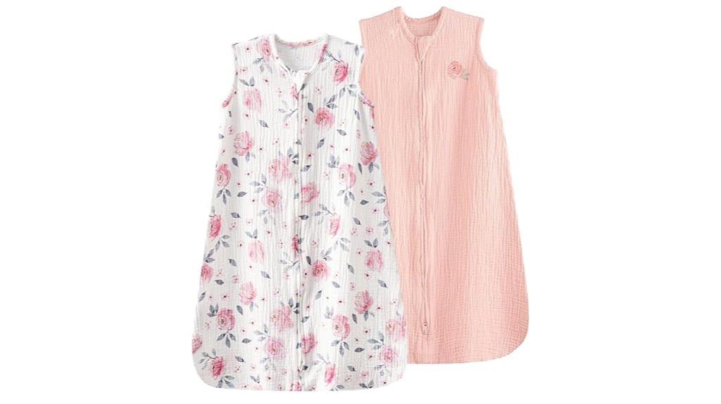 pink floral baby sleep sacks
