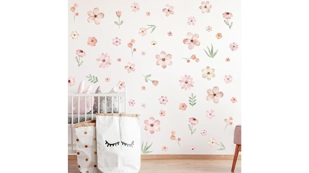 pink watercolor flower decor