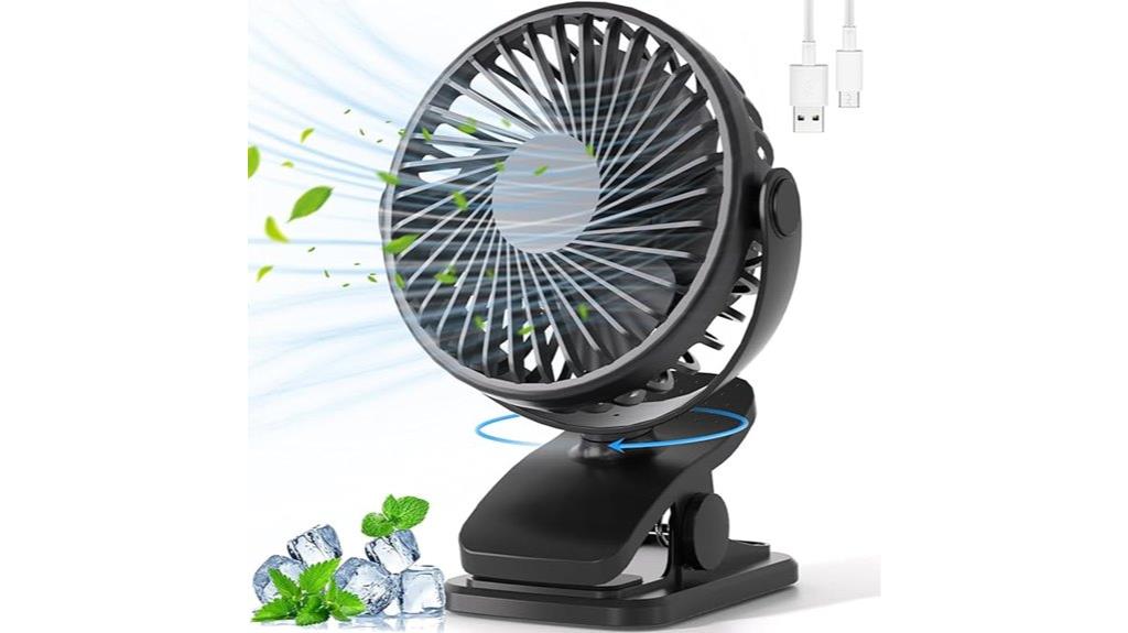 rotatable usb clip fan