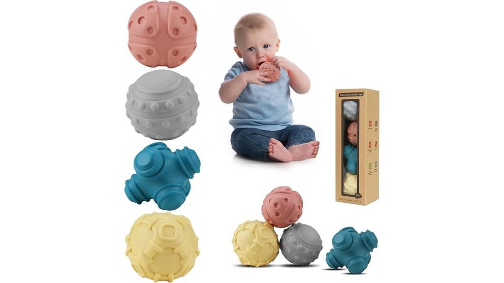 set of four baby sensory balls