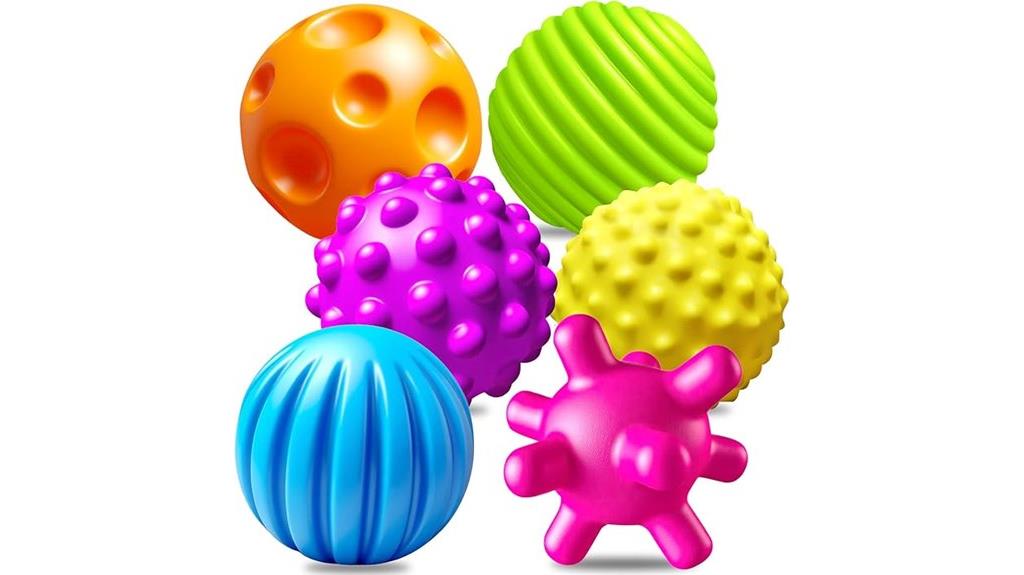 set of six toddler sensory balls