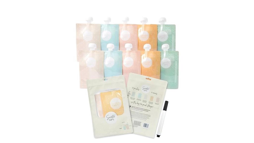 set of ten reusable pouches