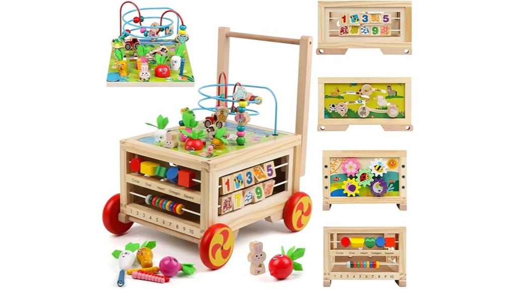 seven in one wooden activity cube