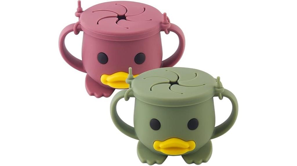 silicone toddler snack cups