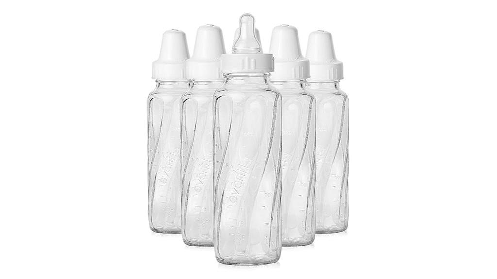 six 8oz glass bottles