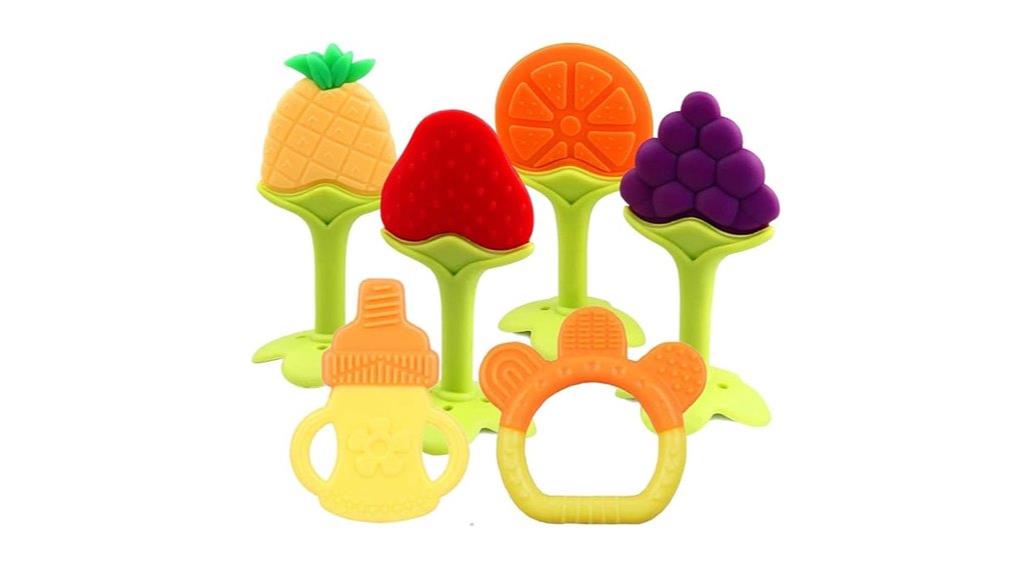 six bpa free silicone teethers