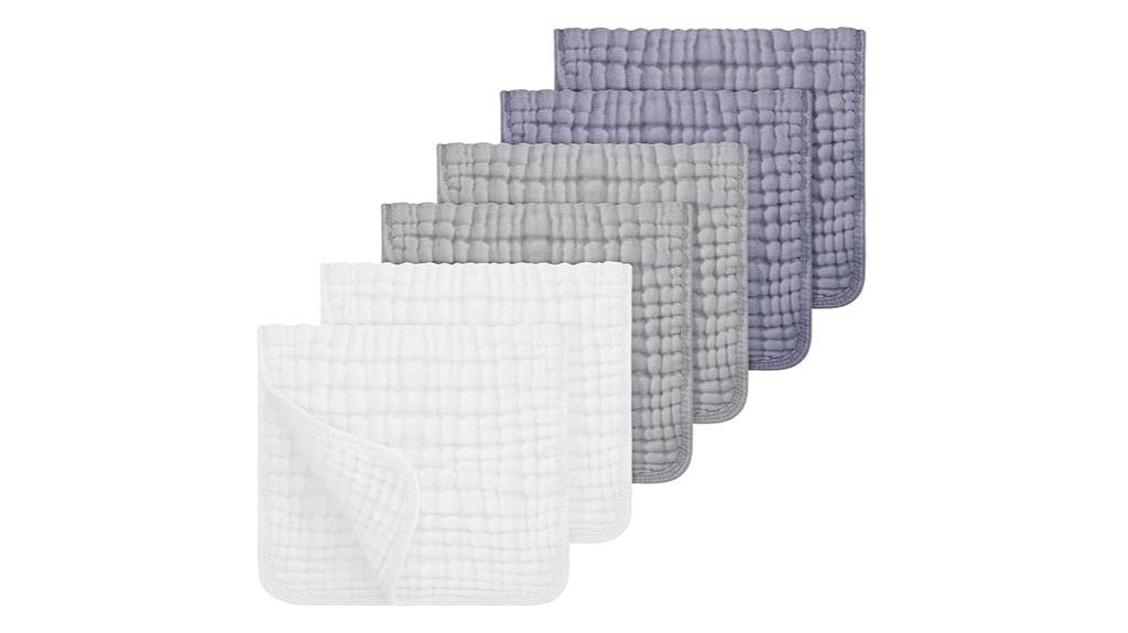 six cotton muslin cloths