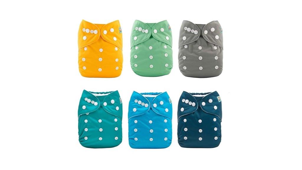 six pack cloth diaper set