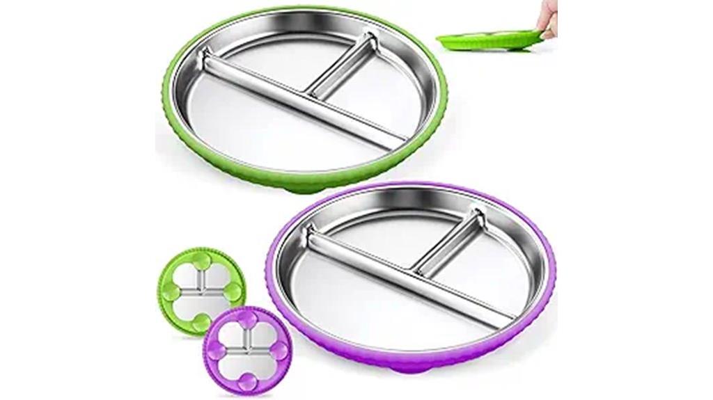 stainless steel kids plates