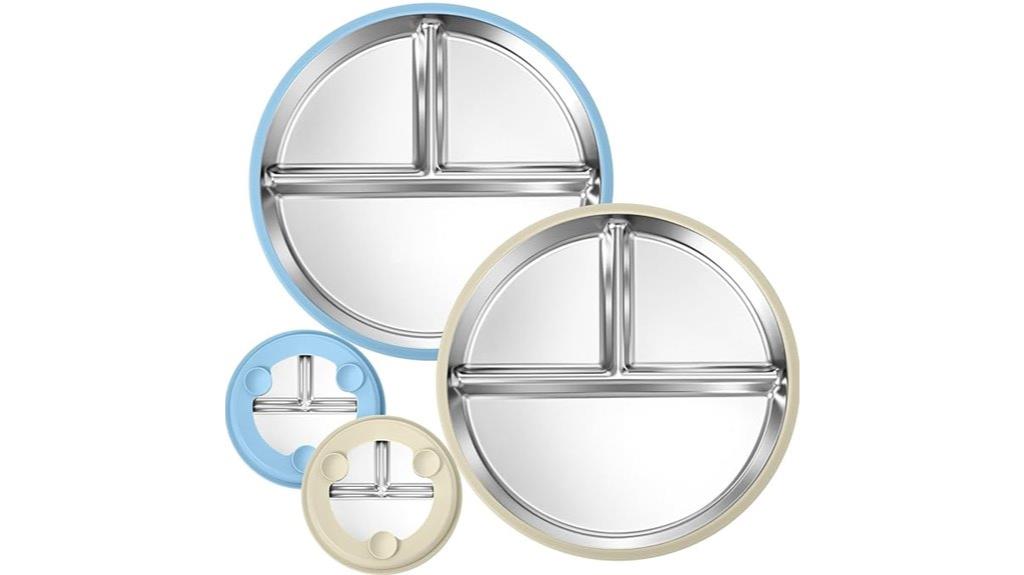 stainless steel kids plates