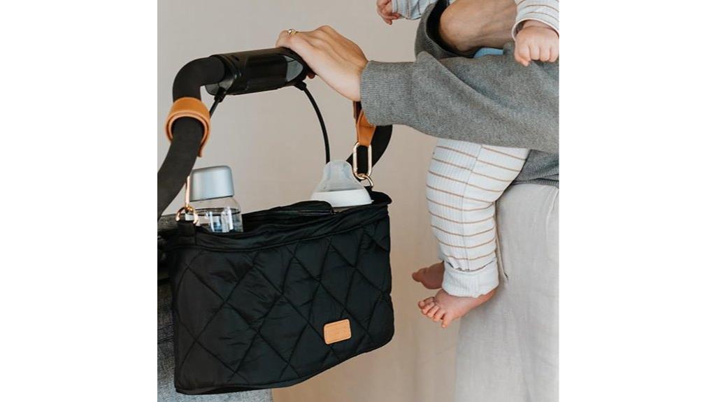 stylish stroller organizer with cups