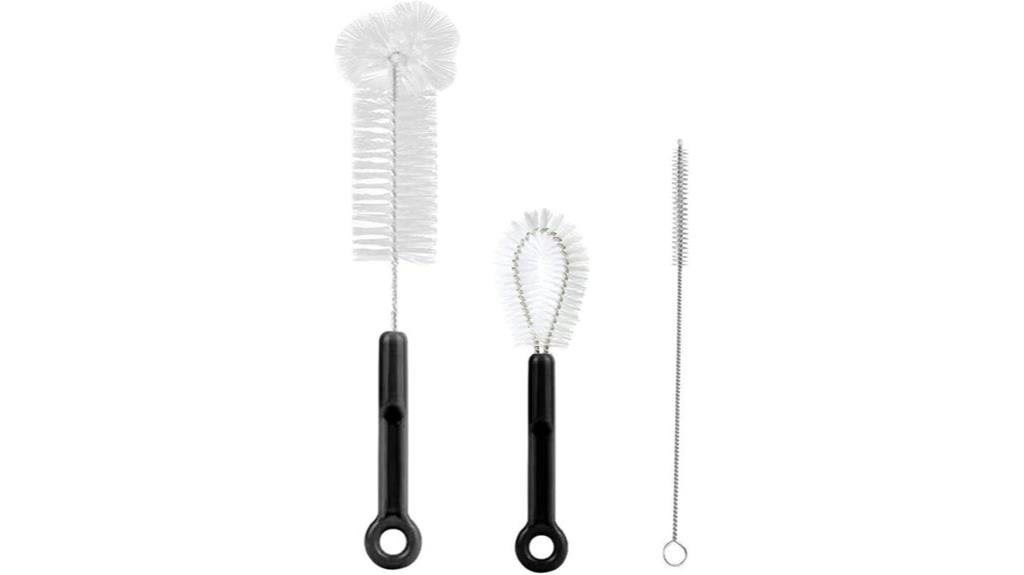 three bottle cleaning brushes