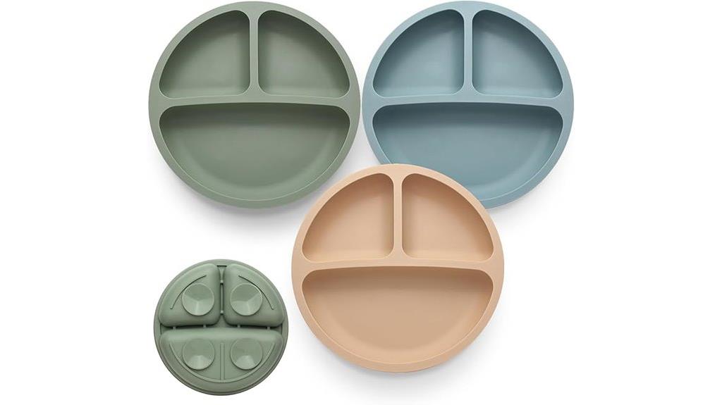 three section toddler plates