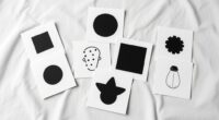top black and white flashcards