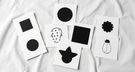 top black and white flashcards